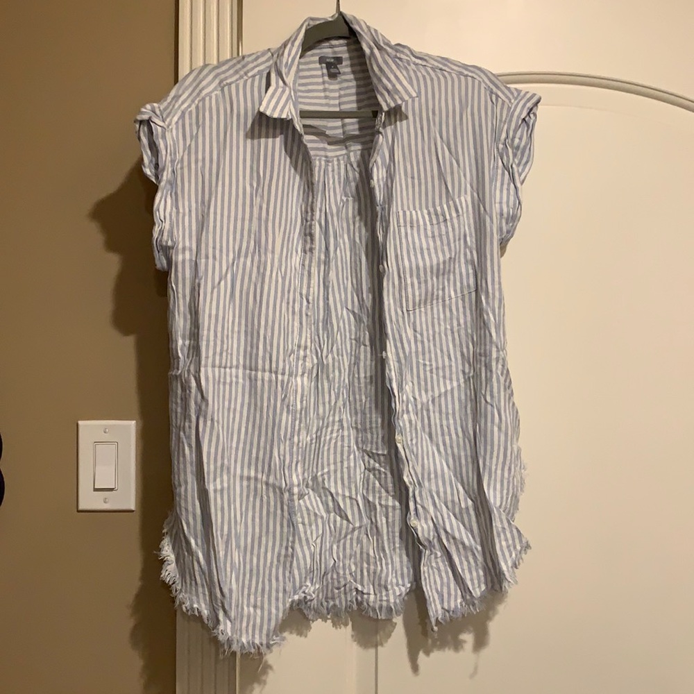 Aerie Button Up Striped Cover Up